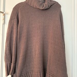 Aerie Taupe Cowl Neck Sweater